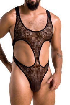 Мужское сетчатое боди Passion 040 LEON XXL/XXXL Black, сетка, резинки SO7593 фото