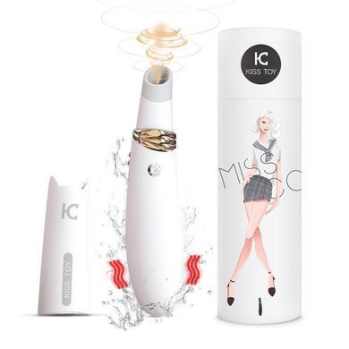 Вакуумный стимулятор с вибрацией KISTOY Miss CC White, можно использовать как вибратор, диам.3,6см SO3762 фото