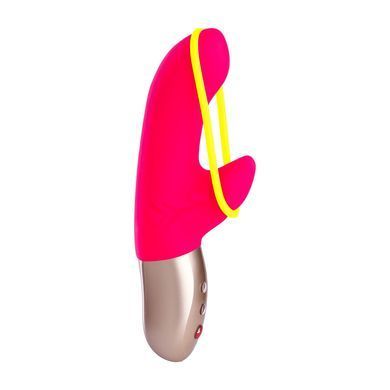 Мини вибратор-кролик со стимулирующей лентой Fun Factory AMORINO pink/neon yellow, лента съемная SX0946 фото