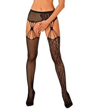 Еротичні колготки-бодістокінг Obsessive Garter stockings S821 S/M/L SO8162 фото