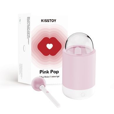 Вибратор-конфетка на палочке KISSTOY Pink Pop, зарядный кейс-ночник, 10 режимов вибрации SO9989 фото