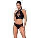 Комплект из эко-кожи Passion NANCY BIKINI S/M, black, бра и трусики с имитацией шнуровки SO5368 фото 1
