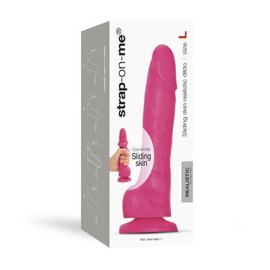 Реалистичный фаллоимитатор Strap-On-Me Sliding Skin Realistic Dildo Fuchsia L, эффект подвижной кожи SO6257 фото