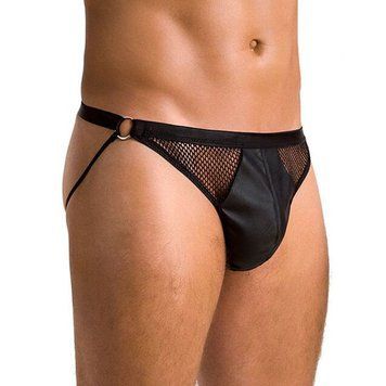 Чоловічі відкриті сліпи Passion 034 OPEN LUKE L/XL Black, екошкіра SO7573 фото
