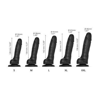 Реалистичный фаллоимитатор Strap-On-Me Sliding Skin Realistic Dildo Black XXL, эффект подвижной кожи SO6259 фото