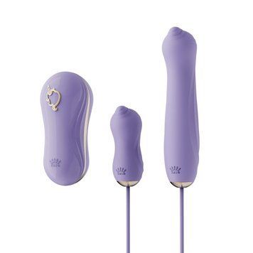 Набор 3в1 Zalo &ndash; UNICORN Set Violet, виброяйцо, пульсатор, вакуумный стимулятор SO6688 фото