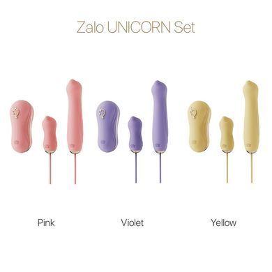Набір 3в1 Zalo &ndash; UNICORN Set Yellow, віброяйце, пульсатор, вакуумний стимулятор SO6689 фото