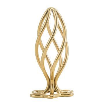 Металева анальна пробка LOCKINK SEVANDA Hollow Spiral Golden, S, золотиста, діаметр 2,6 см SX0882 фото