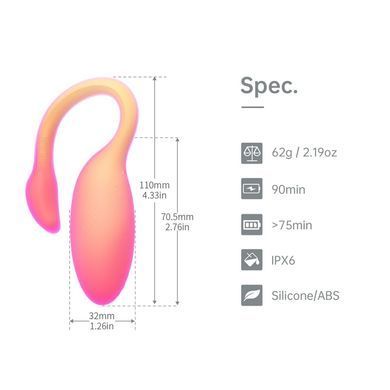 Смарт-виброяйцо Magic Motion Flamingo Max Orange 2 в 1: виброяйцо и тренажер Кегеля, 10 режимов SX2193 фото
