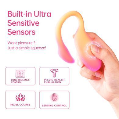 Смарт-виброяйцо Magic Motion Flamingo Max Orange 2 в 1: виброяйцо и тренажер Кегеля, 10 режимов SX2193 фото