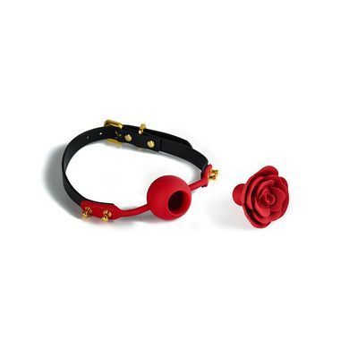Розкішний кляп у вигляді троянди Zalo - Rose Ball Gag, подвійне використання SO6690 фото