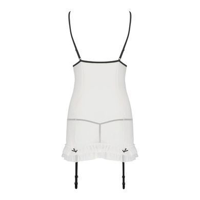 Сорочка прозрачная с пажами Passion ORIHIME CHEMISE XXL/XXXL, white, трусики, стрэпы EL16406 фото