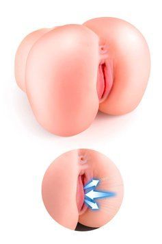 Сосущая вагина-мастурбатор Real Body Real Lola, вагина и анус, с вибрацией и звуком SX3142 фото