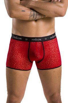 Мужские прозрачные боксеры Passion 046 SHORT PARKER XXL/XXXL Red, сетка, под леопард SO7611 фото
