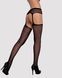 Сітчасті панчохи-стокінги з квітковим малюнком Obsessive Garter stockings S207 S/M/L,чорні SO7266 фото 2
