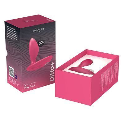 Анальна смарт-вібропробка We-Vibe Ditto+ Cosmic Pink, 10 режимів, пульт ДК SX0519 фото