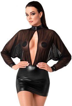 Сукня Noir Handmade F348 Powerwetlook and tulle dress - 5XL SX2096 фото