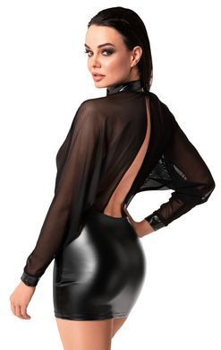 Платье Noir Handmade F348 Powerwetlook and tulle dress - 5XL SX2096 фото