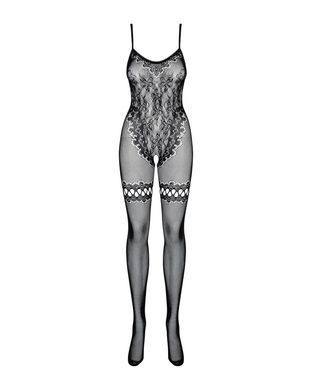 Бодістокінг Obsessive Bodystocking F213 S/M/L, імітація мереживного боді та резинки для панчіх SO7222 фото
