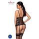 Сетчатый корсет с люверсами и съемными пажами Passion MALWIA CORSET L/XL, black, эко-кожа, стринги SO5765 фото 2