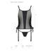 Сетчатый корсет с люверсами и съемными пажами Passion MALWIA CORSET L/XL, black, эко-кожа, стринги SO5765 фото 7