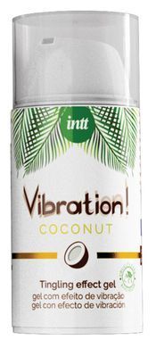 Рідкий вібратор Intt Vibration Coconut Vegan (15 мл), дуже смачний, діє до 30 хвилин SO5972 фото