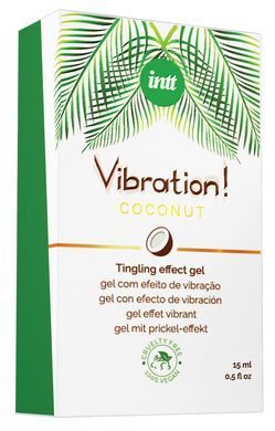 Рідкий вібратор Intt Vibration Coconut Vegan (15 мл), дуже смачний, діє до 30 хвилин SO5972 фото