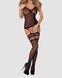 Бодістокінг Obsessive Bodystocking F214 black S/M/L, імітація корсета та панчіх на підв&rsquo;язках SO7224 фото 4