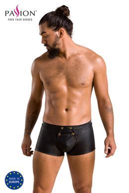 Мужские кожаные боксеры с клапаном Passion 050 SHORT PATRICK L/XL Black SO7621 фото