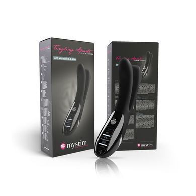 Вібратор подвійний з електростимуляцією Mystim Tingling Aparte eStim Black, міостимулятор SO2989 фото