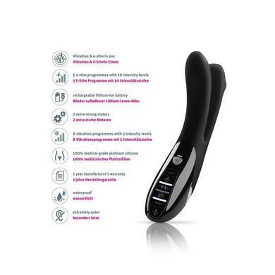 Вібратор подвійний з електростимуляцією Mystim Tingling Aparte eStim Black, міостимулятор SO2989 фото