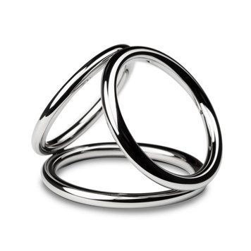 Тройное эрекционное кольцо Sinner Gear Unbendable &mdash; Triad Chamber Metal Cock and Ball Ring &mdash; Large SO4617 фото
