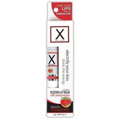 Стимулювальний бальзам для губ унісекс Sensuva &ndash; X on the Lips Strawberry з феромонами, полуниця SO4461 фото