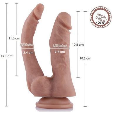 Подвійний фалоімітатор для секс-машин Hismith Double Penetrator, 9.8&Prime;, KlicLok та присоска SO9959 фото