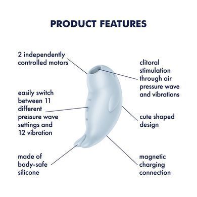 Вакуумный клиторальный стимулятор с вибрацией Satisfyer Seal You Soon, 2 независимых мотора SX0564 фото
