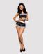 Атласний еротичний костюм покоївки Obsessive Maid set S/M, black, 5 предметів SO7715 фото 6