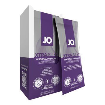 Набір лубрикантів Foil Display Box &ndash; JO Xtra Silky Silicone &ndash; 12 &times; 10ml SO6764 фото