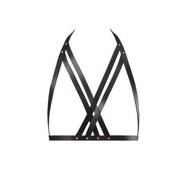 Портупея Bijoux Indiscrets MAZE - Halter Bra Harness Black SO2683 фото