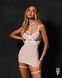 Бебі-дол Obsessive Arrowel White chemise L/XL, з декоративним чокером та гартерами SX2589 фото 7